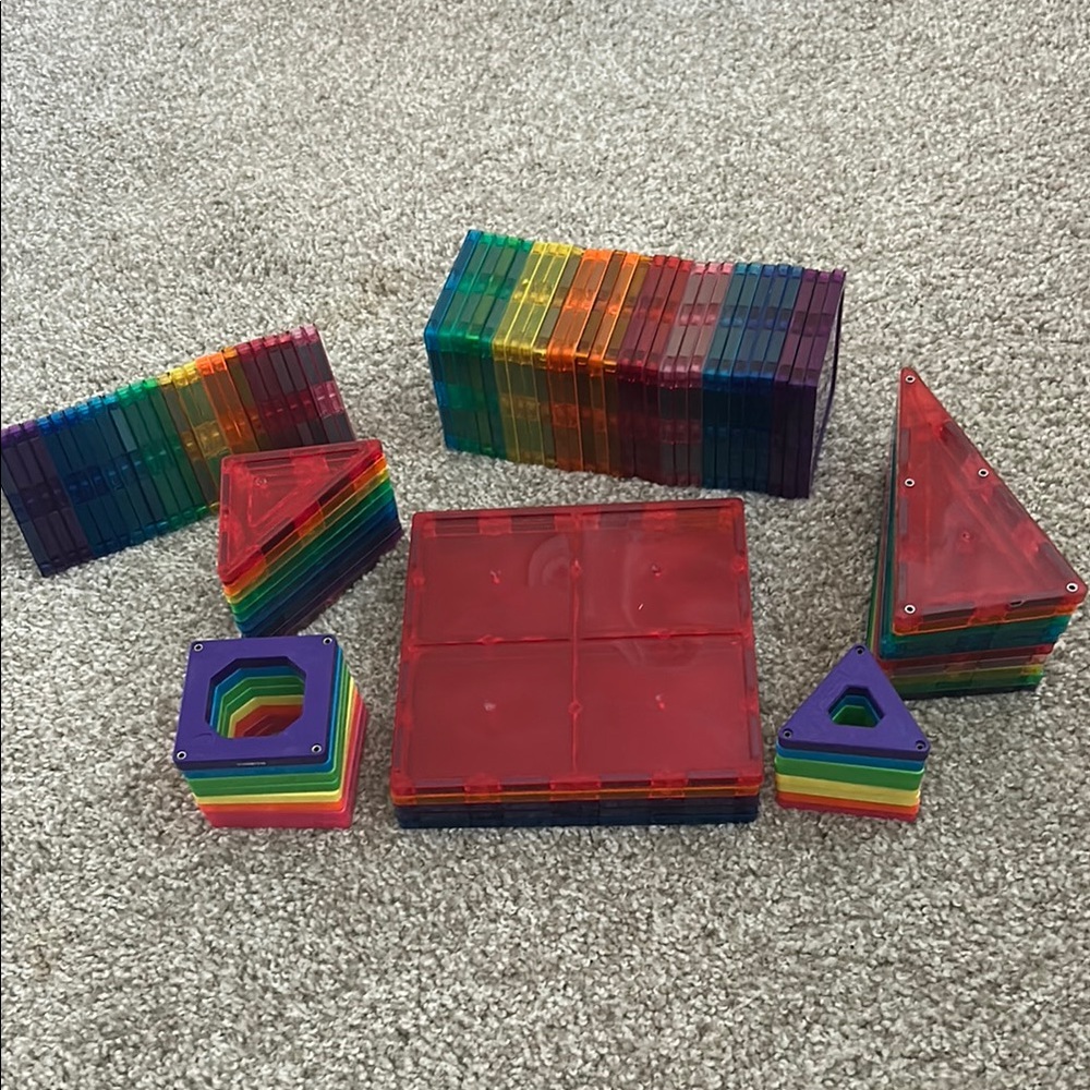 Colorful Magnetic Building Tiles Set